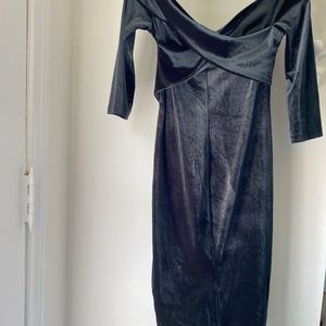 ZARA Dark Green Velvet  Dress